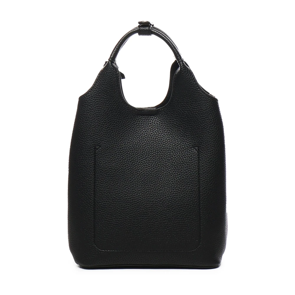 V73 Zwarte Schoudertas met Slogan Details Black Dames