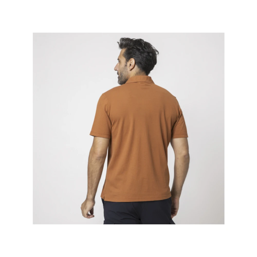 Gran Sasso Terracotta Skipper Kraag Polo Shirt Brown Heren