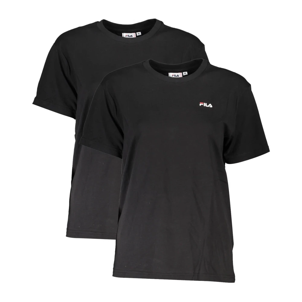 Fila Women's Black Short Sleeve Cotton Logo Print Tee