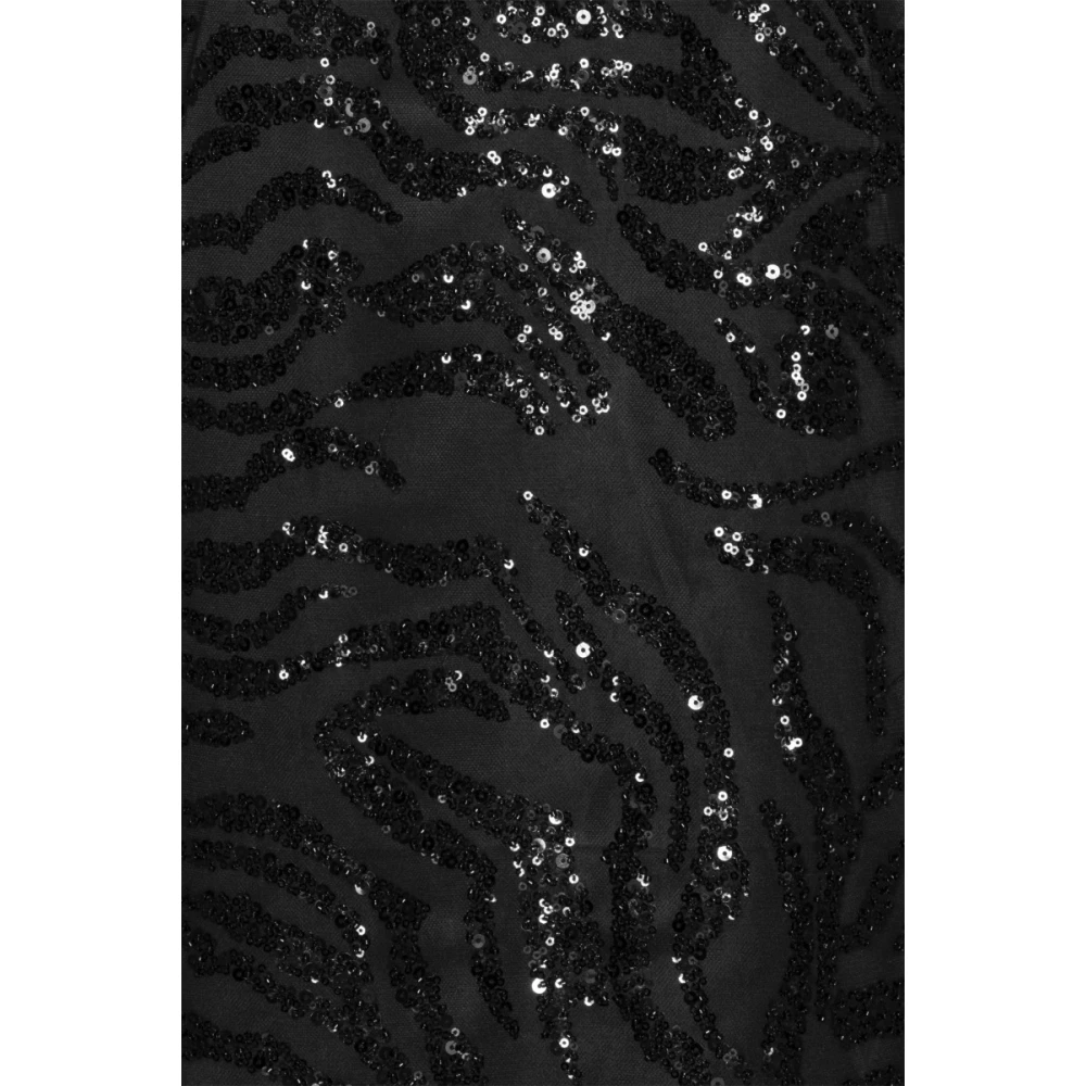 Rotate Birger Christensen Zwarte Pailletten Jurk met Open Rug Black Dames