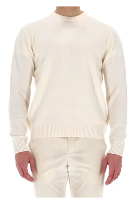 Cashmere Crewneck Tröja med Mocka-lappor