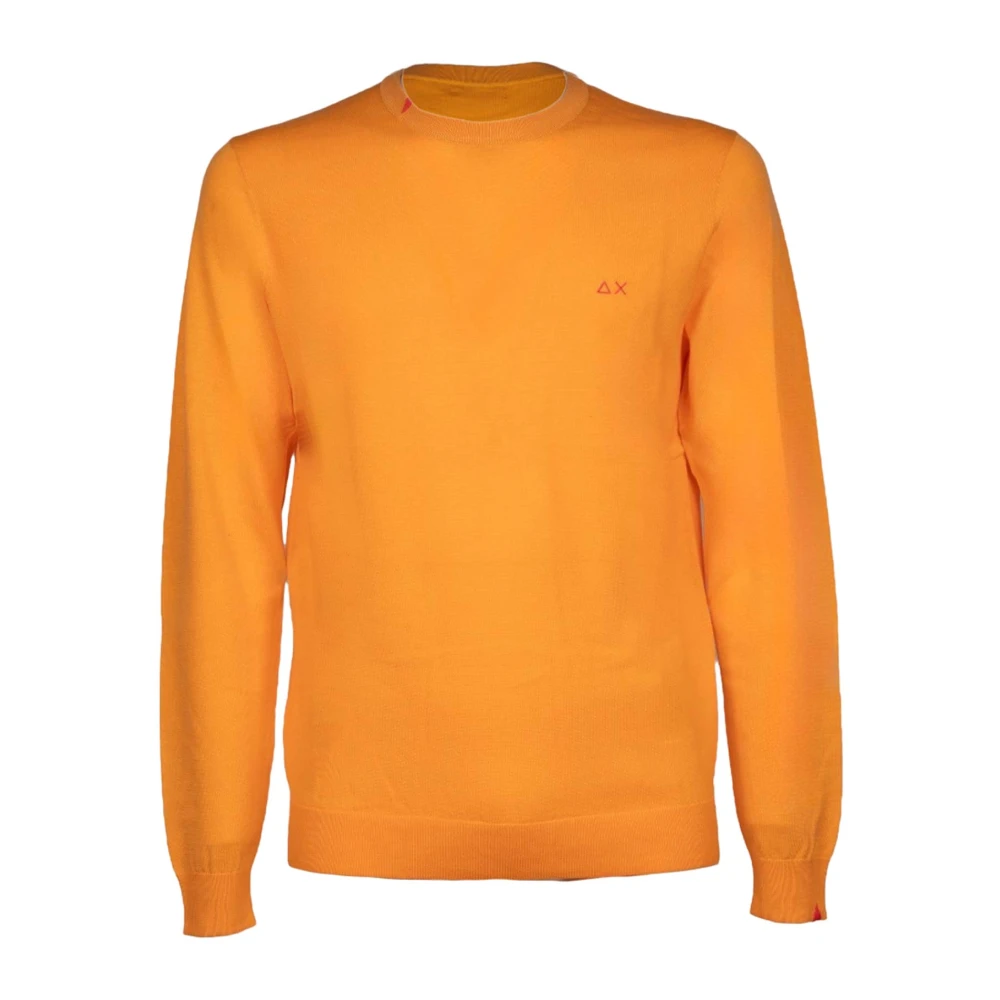 Oransje Solid Crewneck T-skjorte