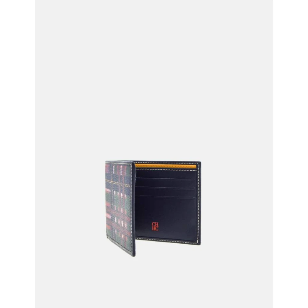 Carolina Herrera Baobab Tartan Leren Portemonnee Multicolor Heren