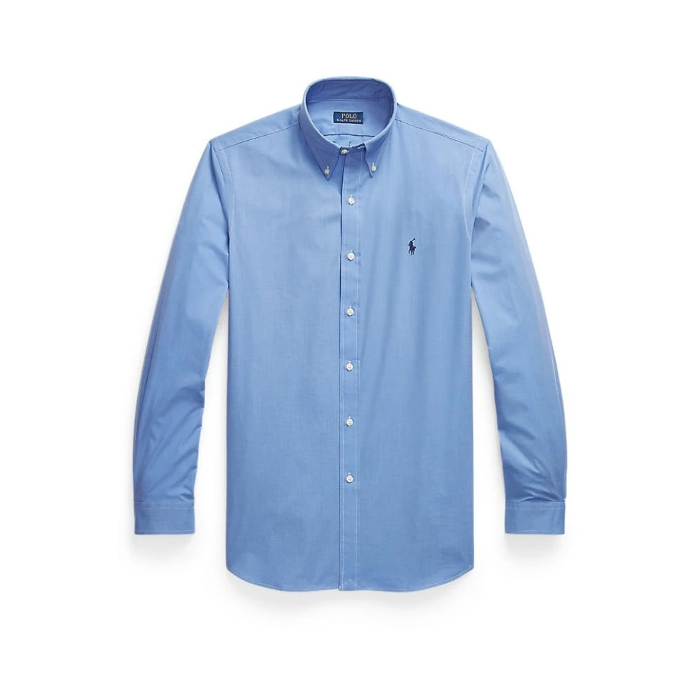 POLO Ralph Lauren slim fit overhemd met logo blue end on end