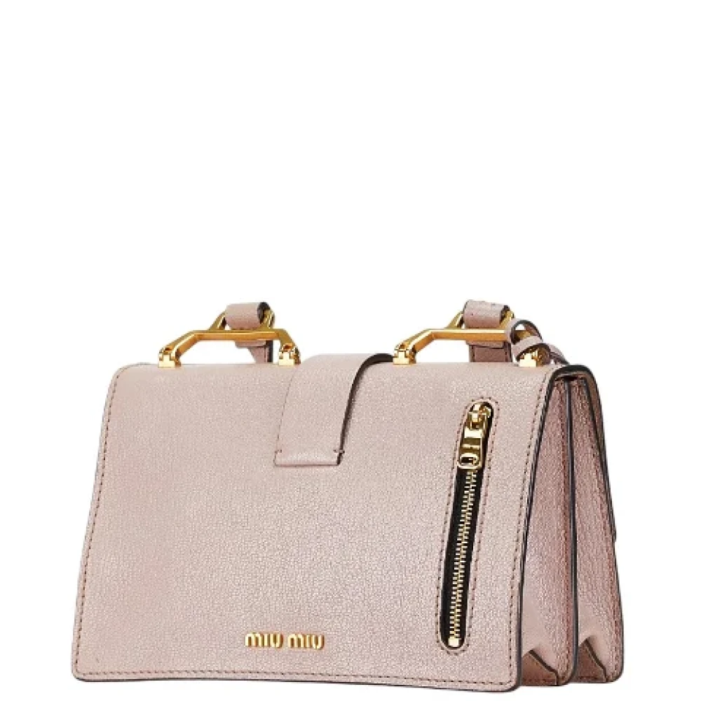 Miu Pre-owned Leather shoulder-bags Pink Dames