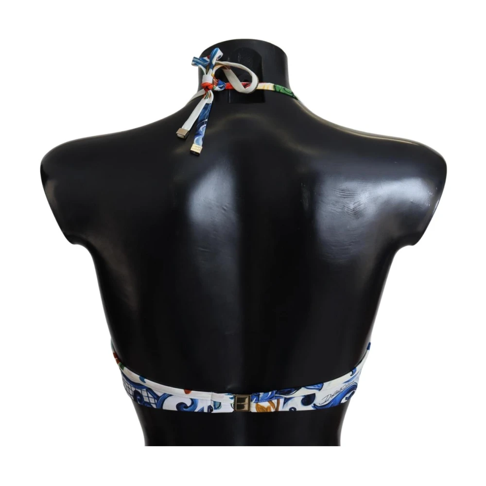Dolce & Gabbana Majolica Print Bikini Top Multicolor Dames