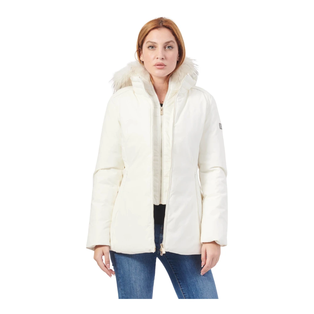 YES ZEE Ivoor Softshell Jas met Bont Capuchon Beige Dames