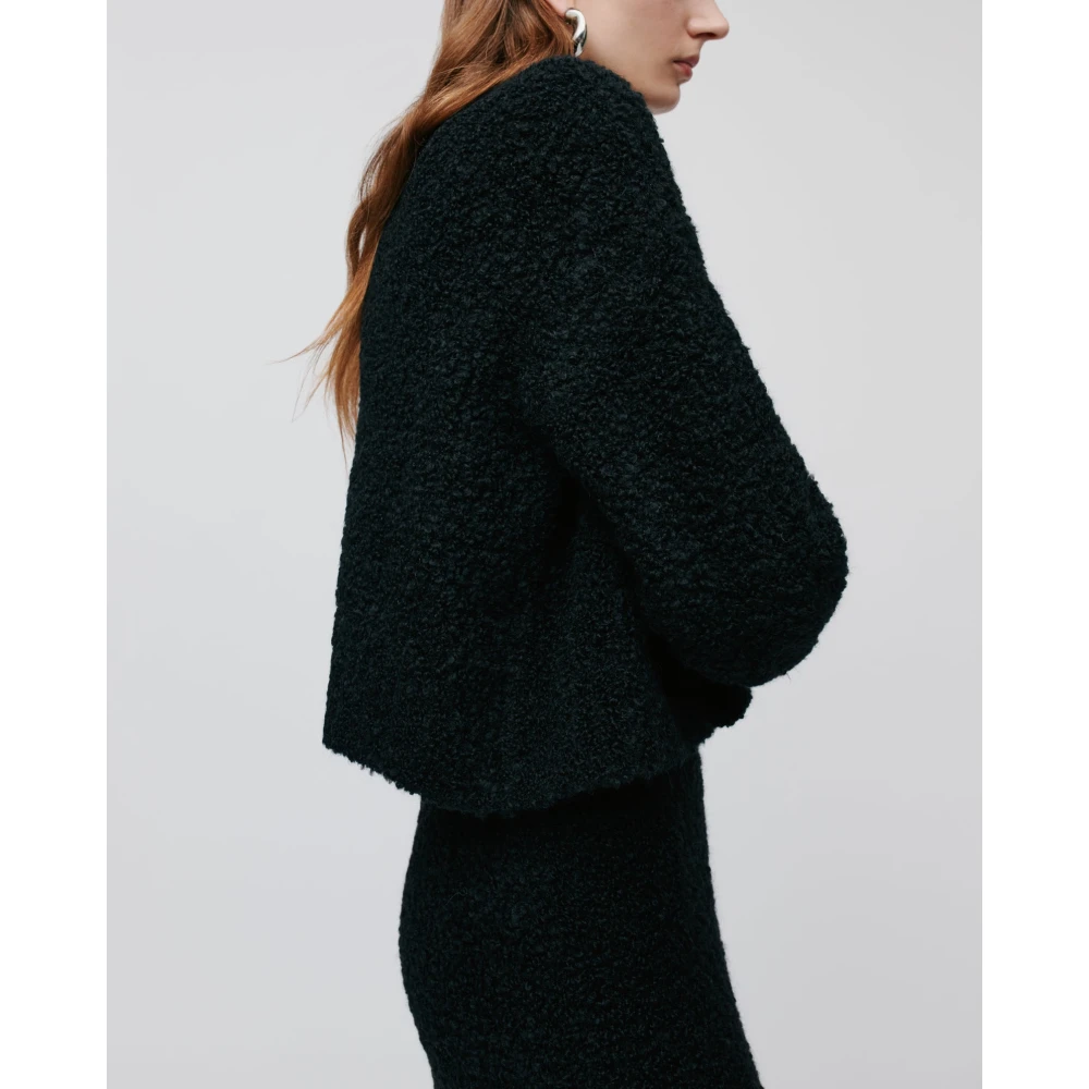 IVY OAK Zachte Bouclé V-Hals Vest Black Dames