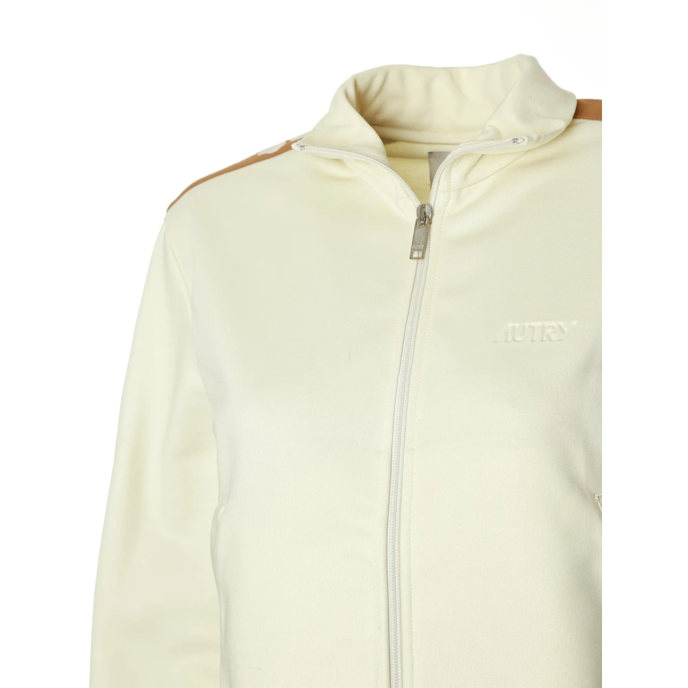 Autry Trainingsjack met klavermotief en rits Beige Heren