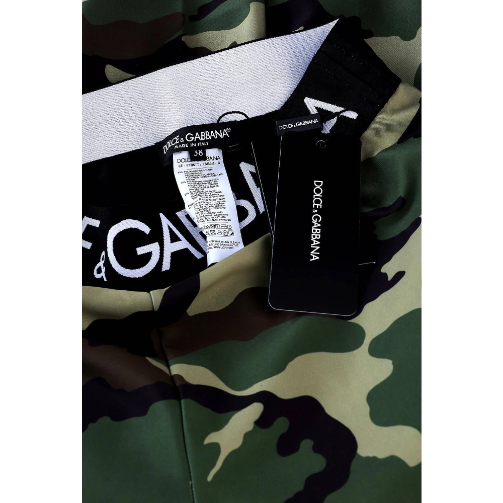 Dolce & Gabbana Camouflage Leggings voor vrouwen Green Dames