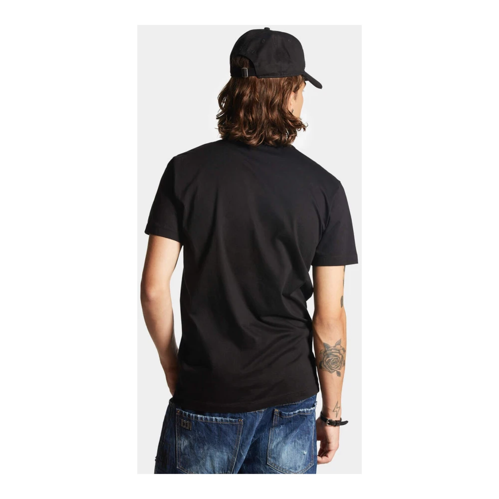 Dsquared2 Zwarte Katoenen T-shirt Korte Mouw Black Heren