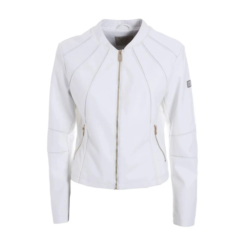 YES ZEE Eco-lederen korte jas met rits White Dames
