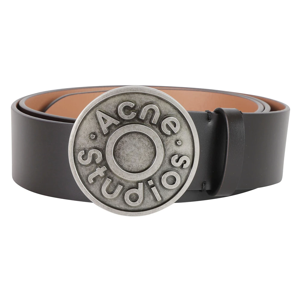 Acne Studios , Belts, Male, Black, M, Logo Leather Belt