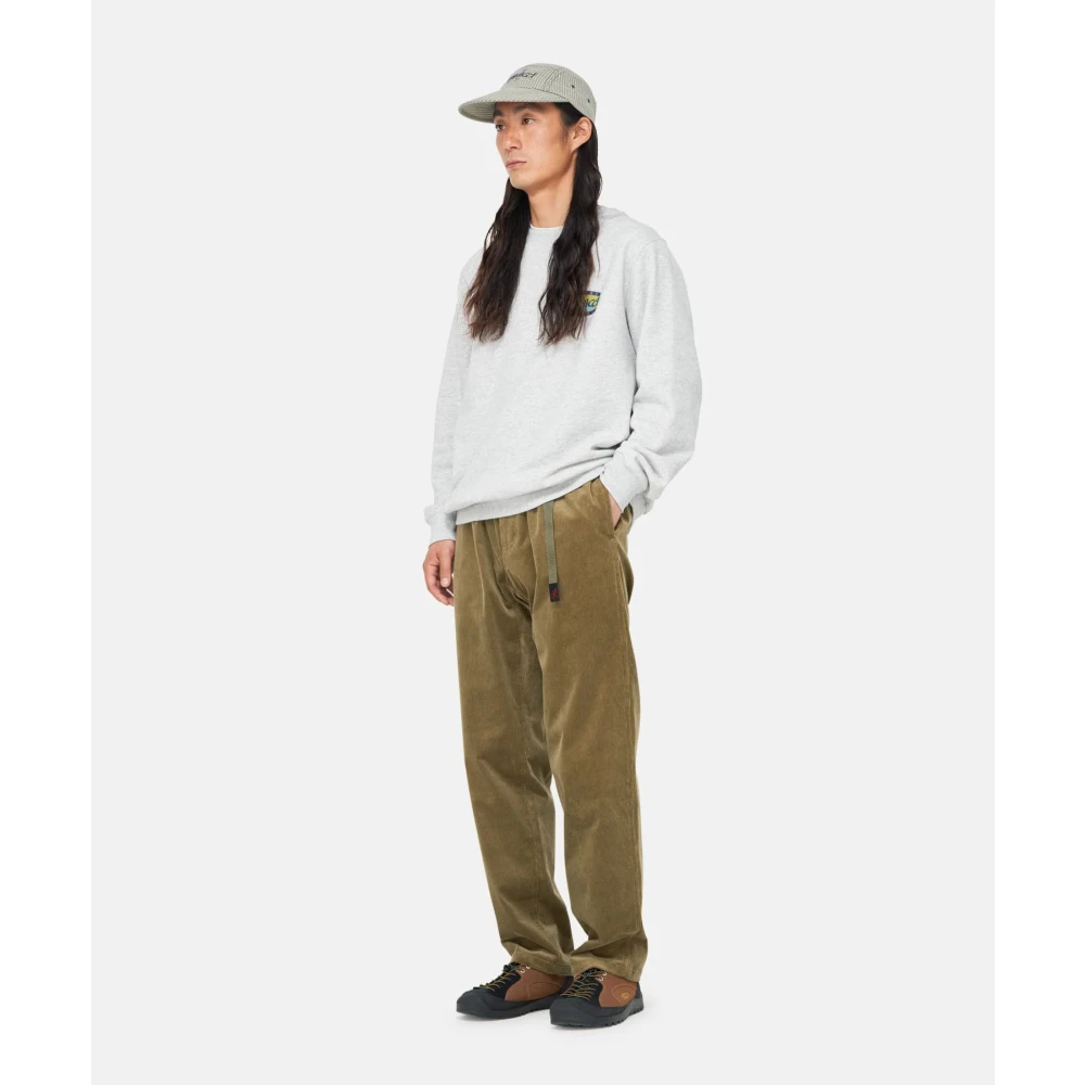 Gramicci Corduroy broek met strikceintuur Green Heren