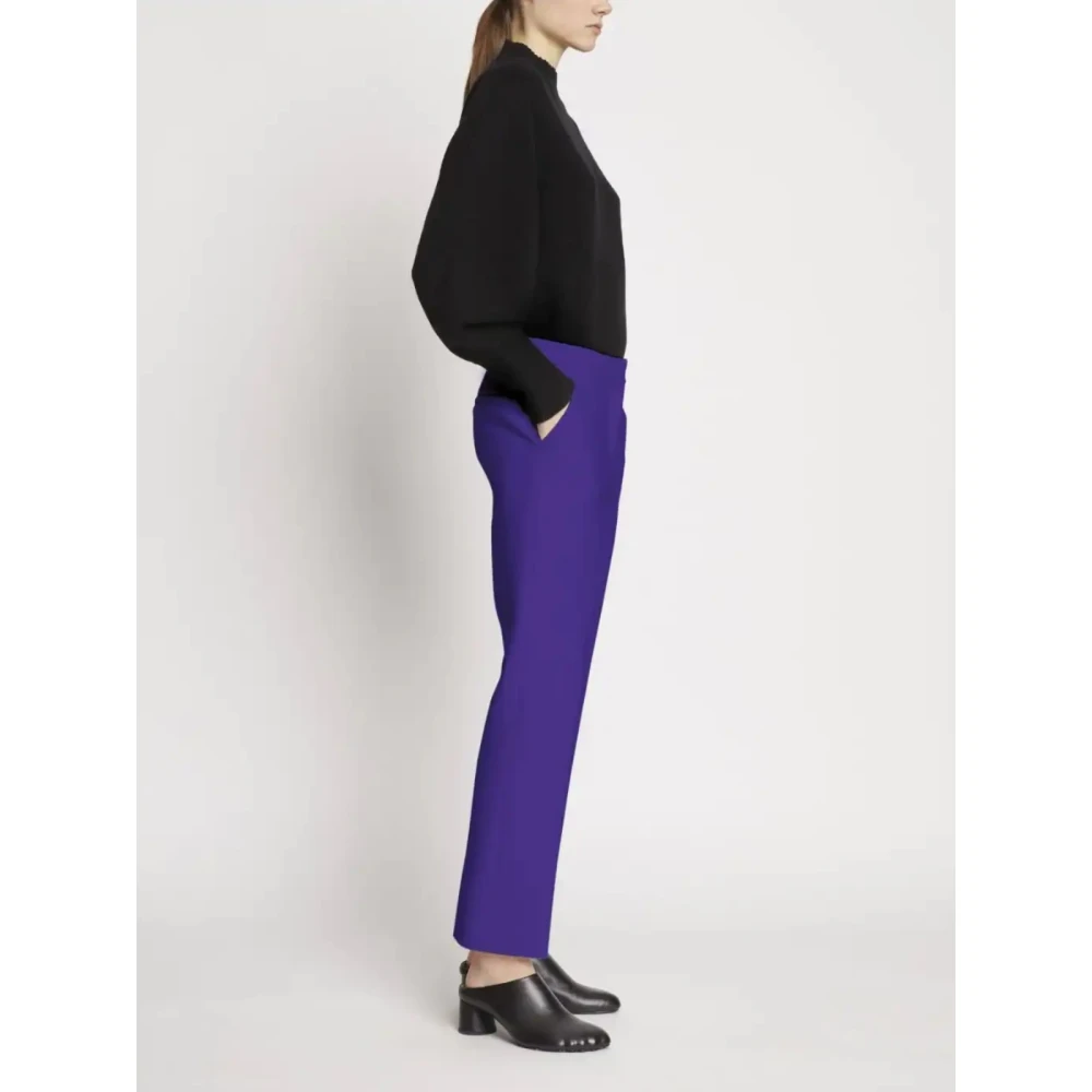 Proenza Schouler Rechte Pijp Crepe Broek Purple Dames