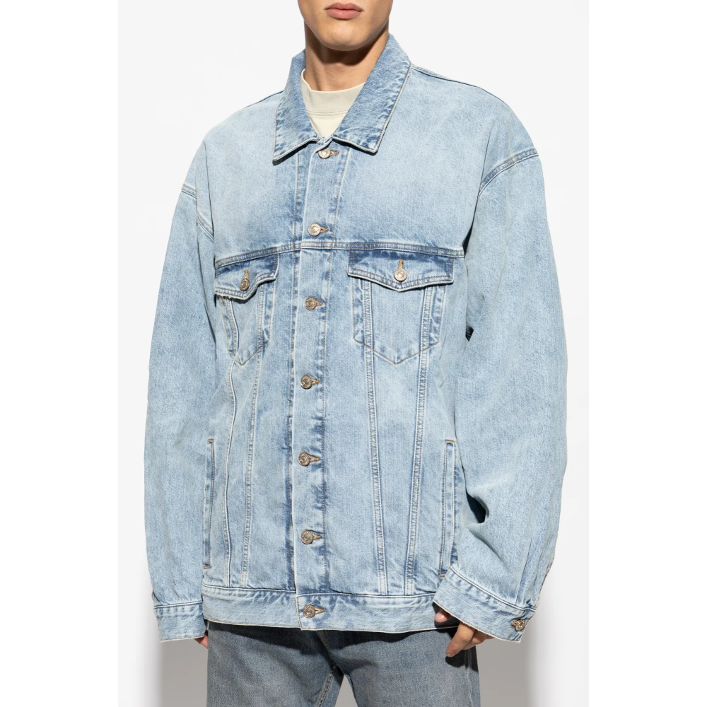 Balenciaga Denim Jack met Vintage Effect Blue Heren