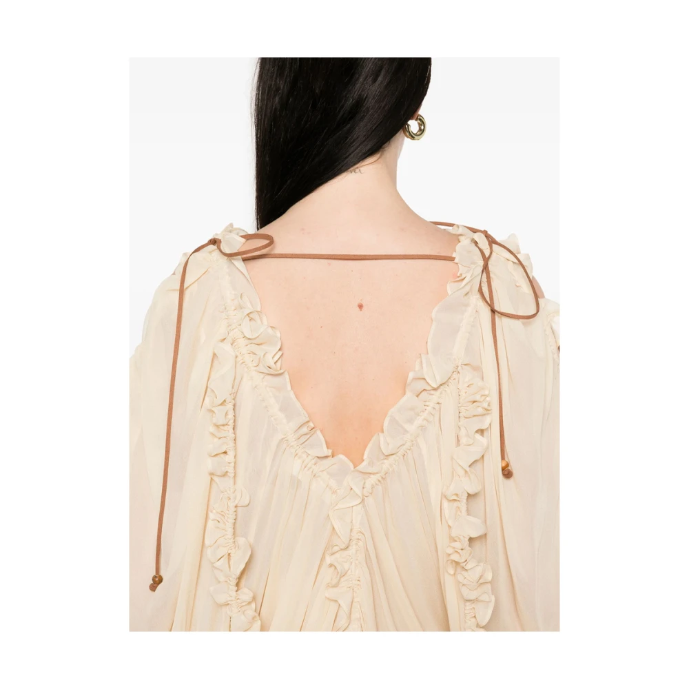 Zimmermann Gerimpelde Beige Blouse Beige Dames