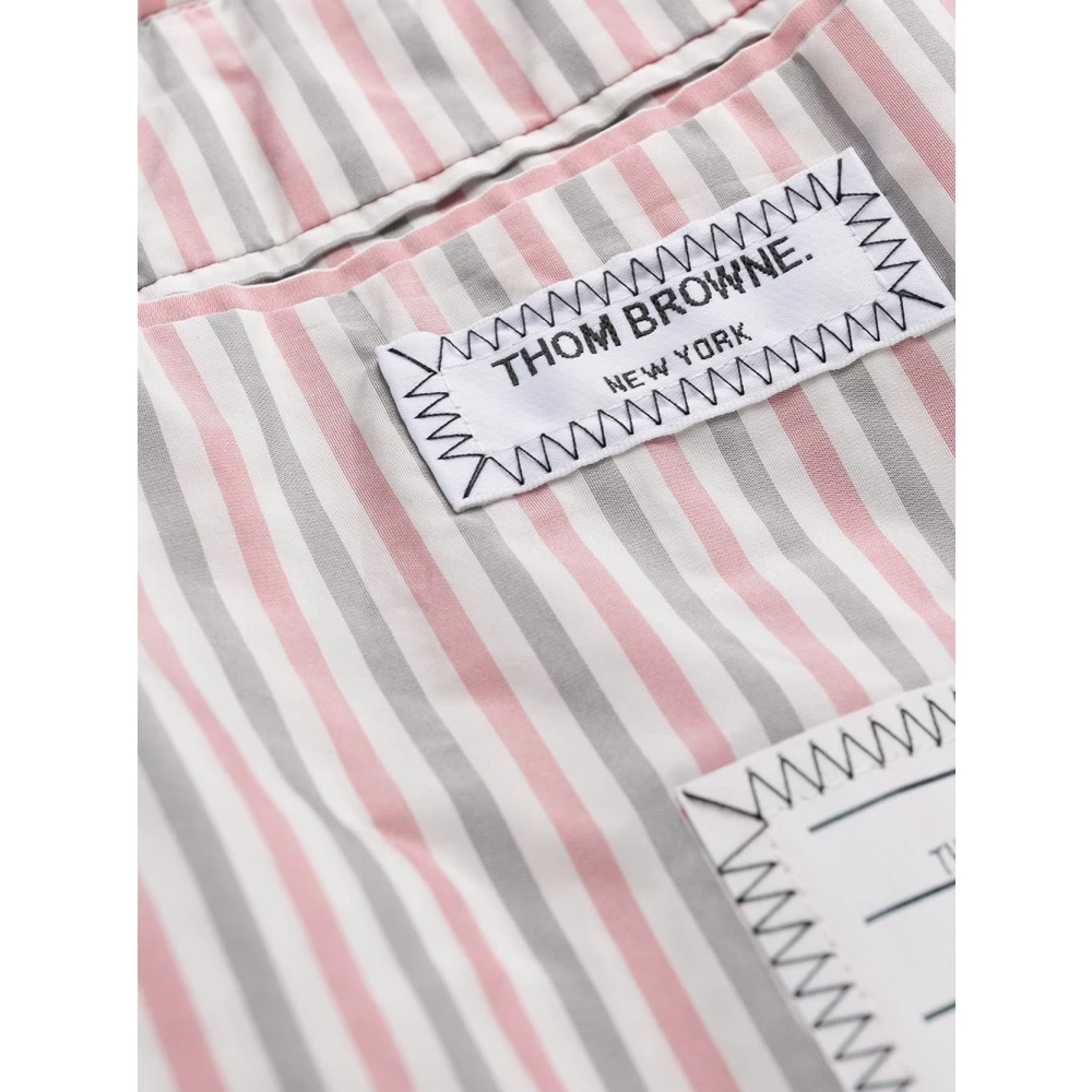 Thom Browne Blauwe donsjas met 4-Bar streep Blue Heren
