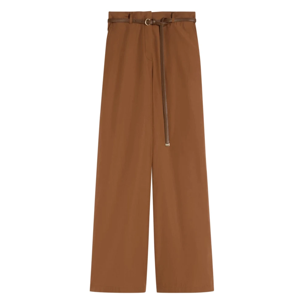 Max Mara Women's Beige Pantalone Lungo - Wide Trousers - M - Trousers