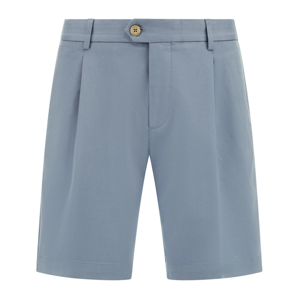 Boggi Milano Herren Blau Stretch-Baumwoll- Und Tencel-Bermuda-Shorts