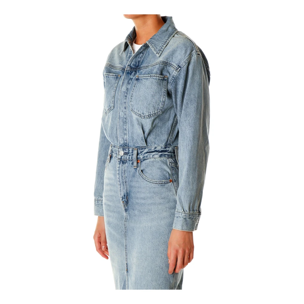 Levi's Denim Midi Overhemdjurk Blue Dames