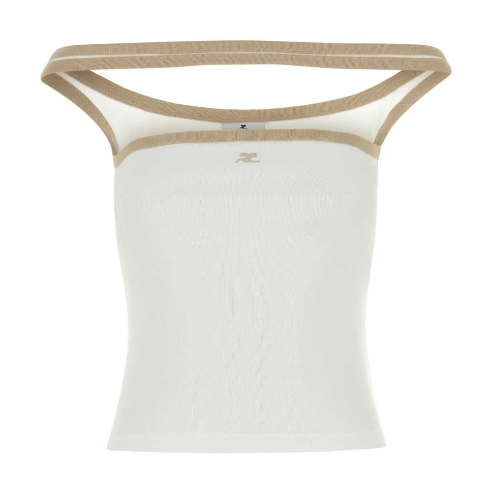 Courrèges Witte katoenen tanktop White Dames
