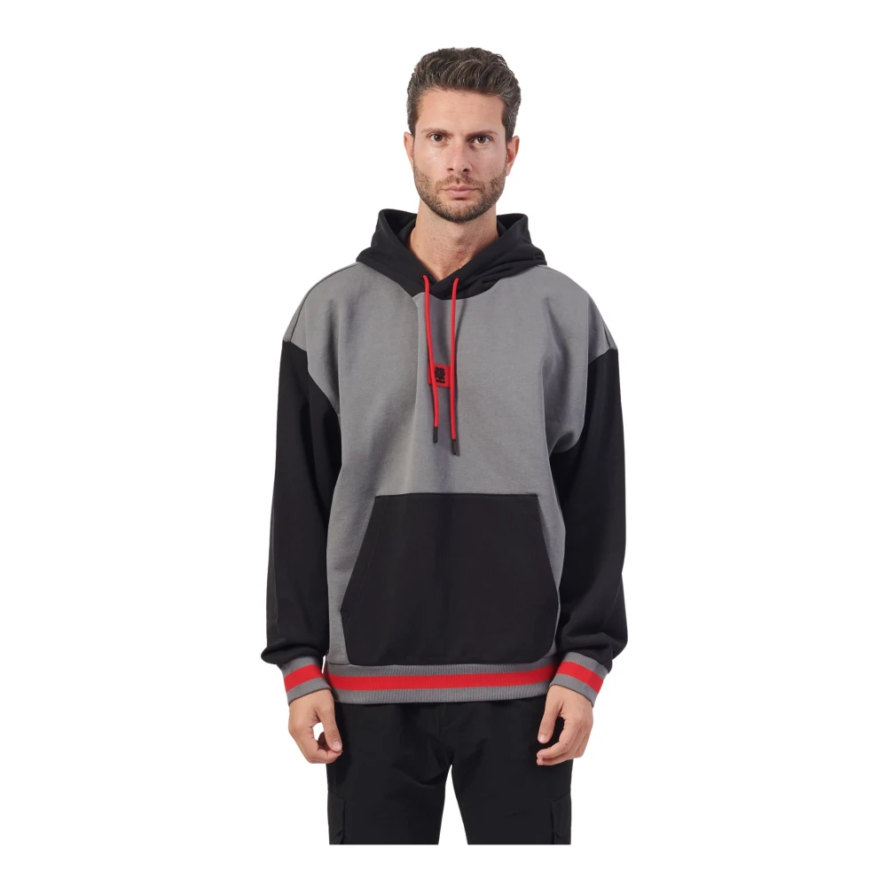 Hugo Boss Grijze hoodie met voorzaklogo Gray Heren