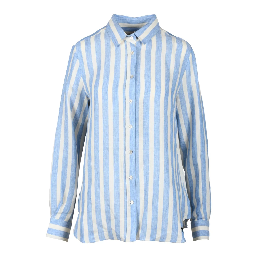 Max Mara Weekend Linnen Overhemd Blue Dames
