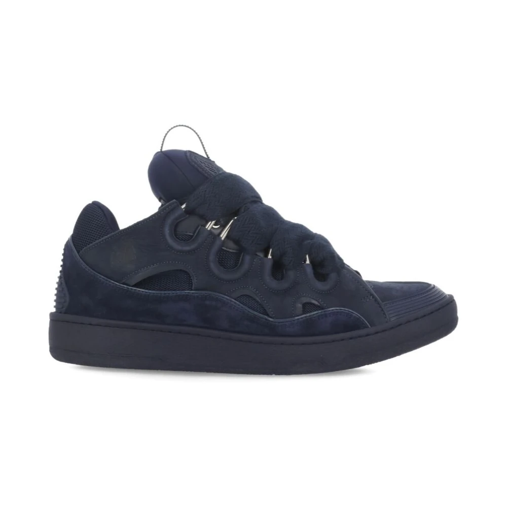 Lanvin Leren Curb Sneakers Heren Schoenen Blauw