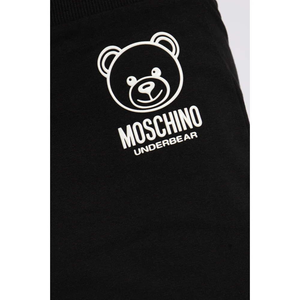 Moschino Katoenen shorts met logo Black Dames