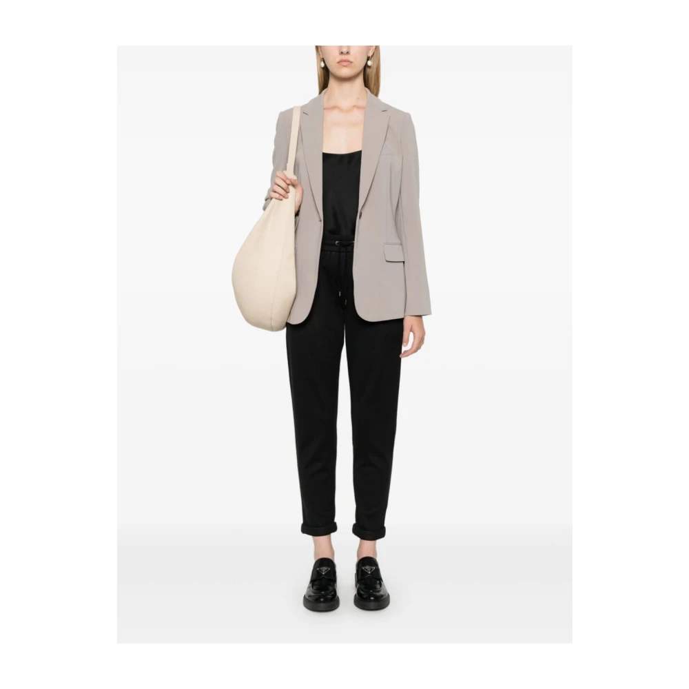 Theory Grijze Jas met Crepe Textuur Details Gray Dames