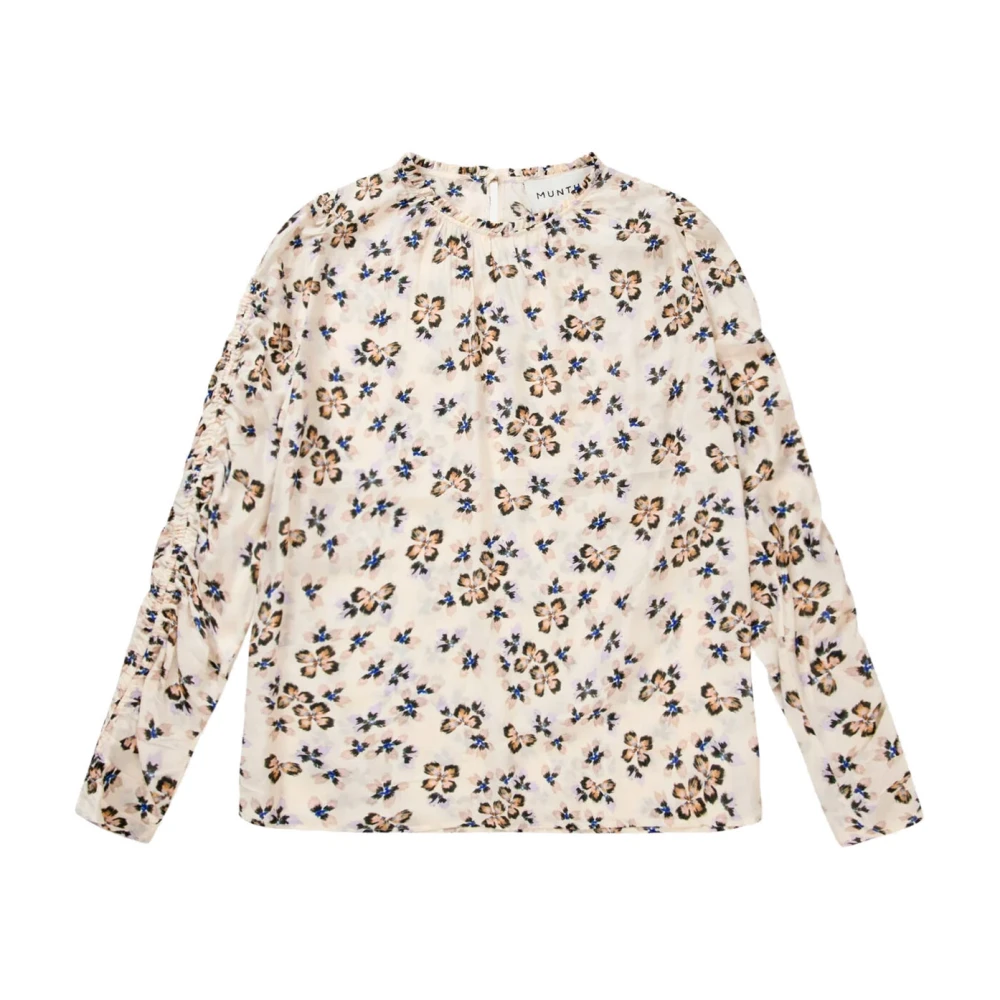 Munthe Elegante Ivory Top met Lange Mouwen Beige Dames