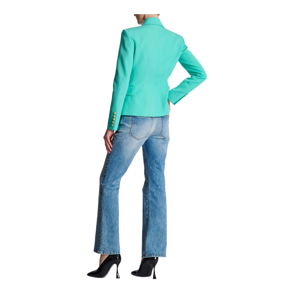 Balmain Graan van poeder 6-knoops jasje Blue Dames