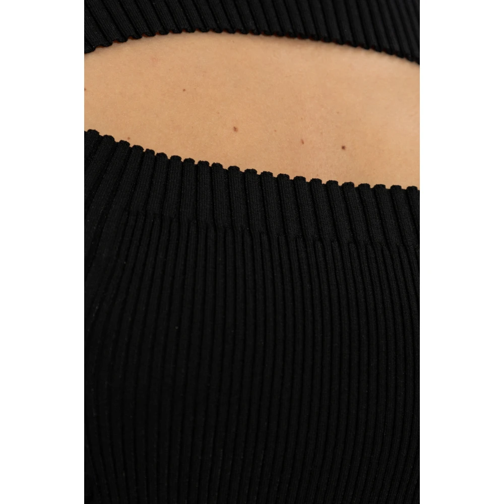alexander mcqueen Gestreepte jurk Black Dames