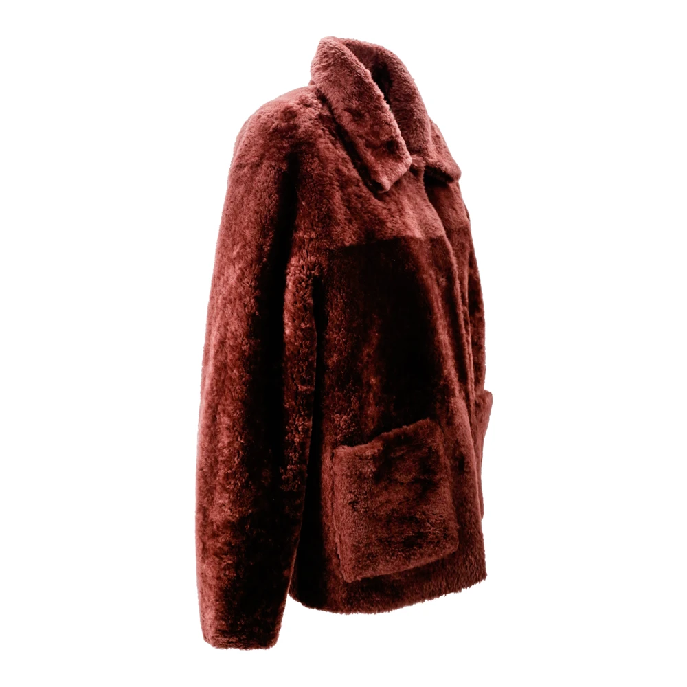Arma Rode Leren Omkeerbare Jas Red Dames