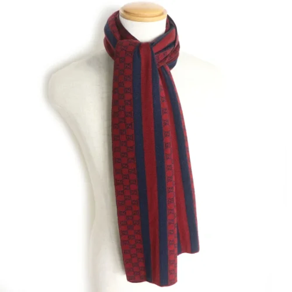 Gucci Vintage Pre-owned Cotton scarves Red Dames