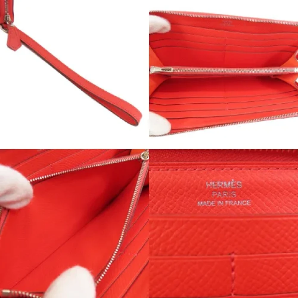 Hermès Vintage Pre-owned Canvas wallets Red Dames