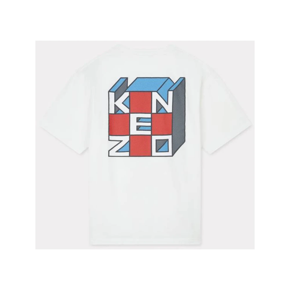 Kenzo Kube Design Wit T-shirt White Heren