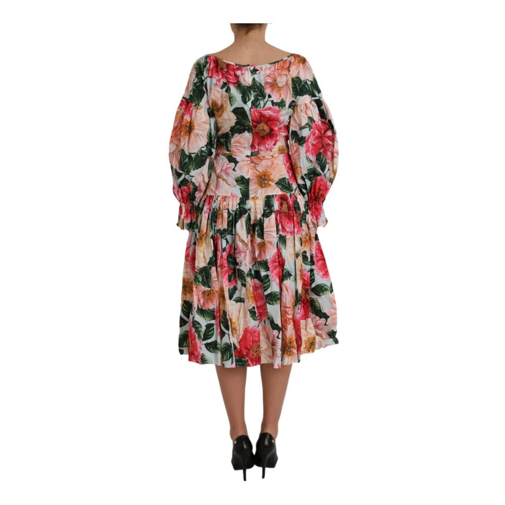 Dolce & Gabbana Bloemenprint A-lijn Midi Jurk Multicolor Dames