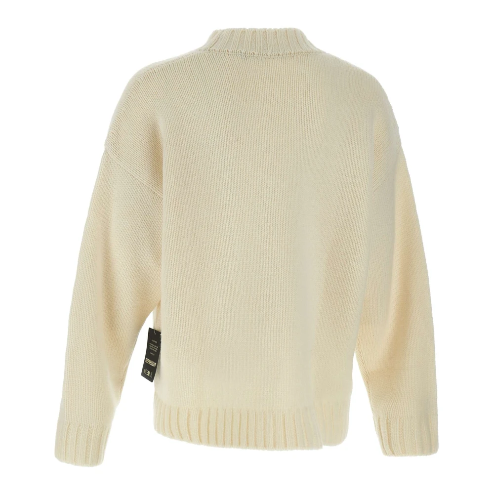 Represent Roomwit Wollen Trui met Logo White Heren