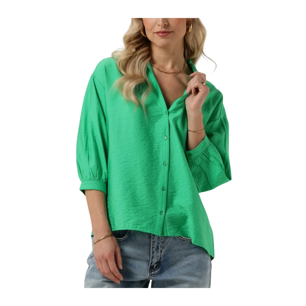 Pom Amsterdam Groene Violet Blouse Elegant Trendy Look Green Dames