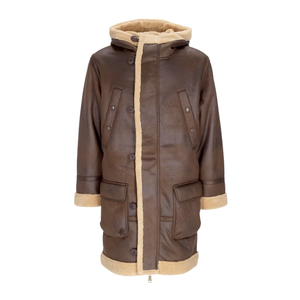 alpha industries Vintage Brown Arctic Parka Eco-leren jas Brown Heren