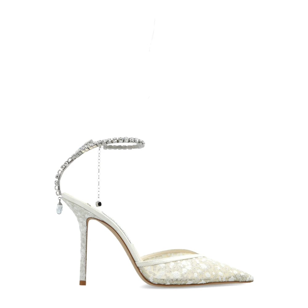 Jimmy Choo Women's White Saeda 100 Heels