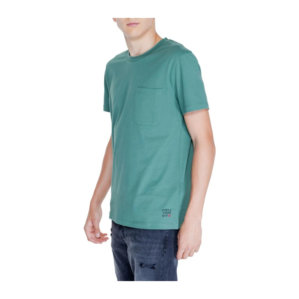 Peuterey Groene Katoenen Crew Neck T-Shirt Green Heren