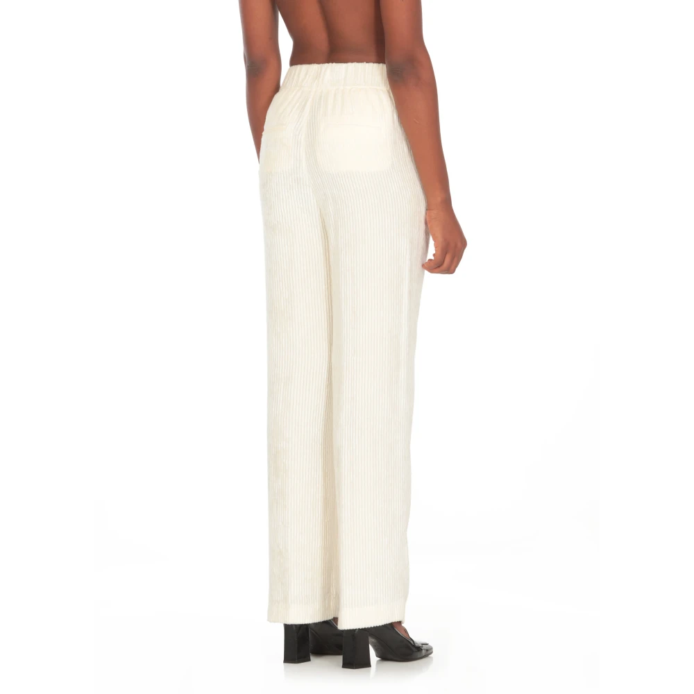 PESERICO Witte viscose broek met trekkoord White Dames