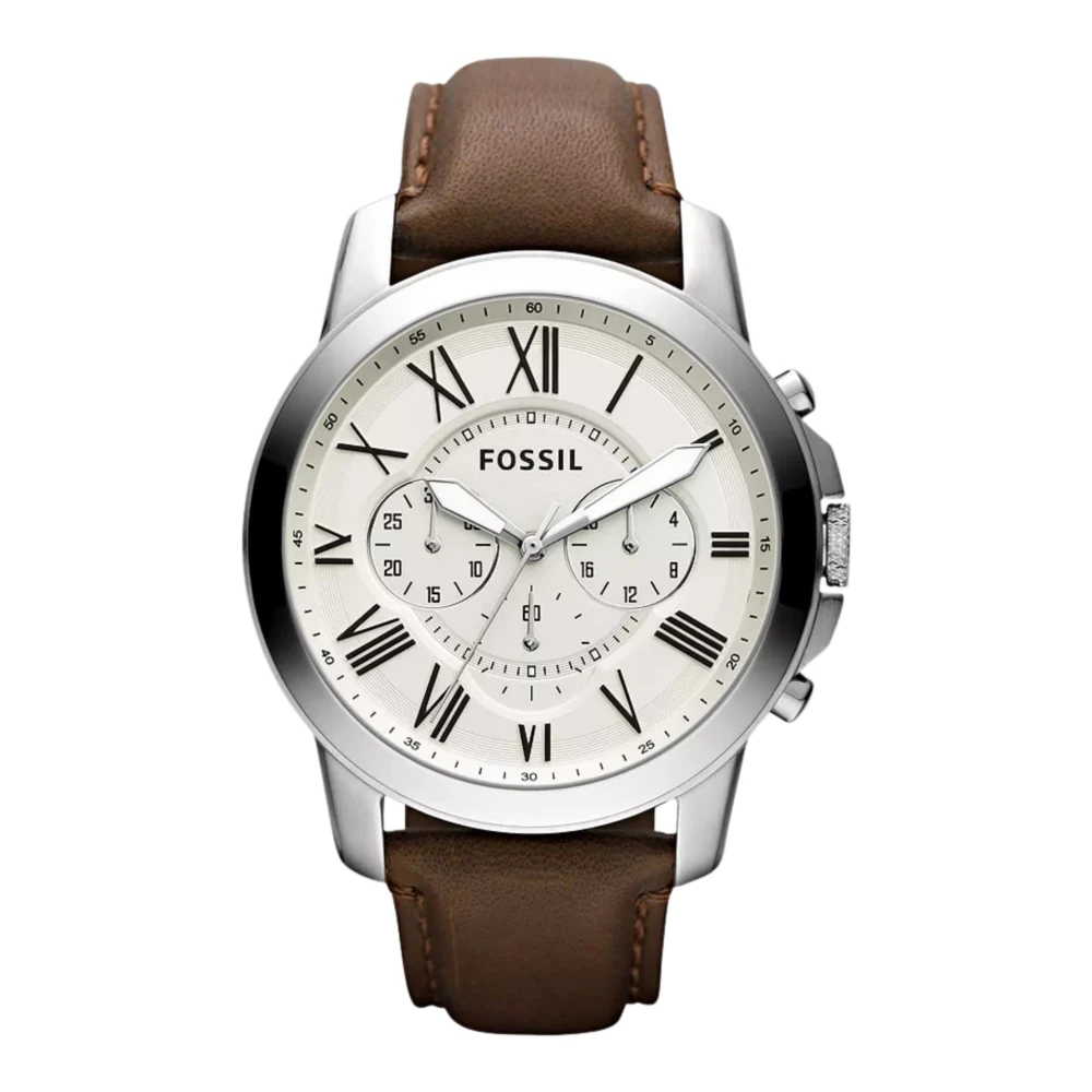 Stroili - Orologio Cronografo Fossil Grant Quadrante Crema Fs4735 Marrone Uomo - Immagine 3