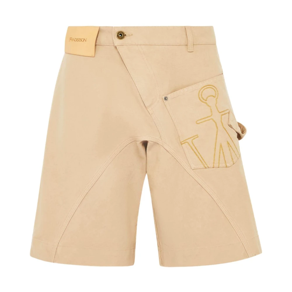 JW Anderson Bruine Twisted Bermuda's voor Mannen Brown Heren
