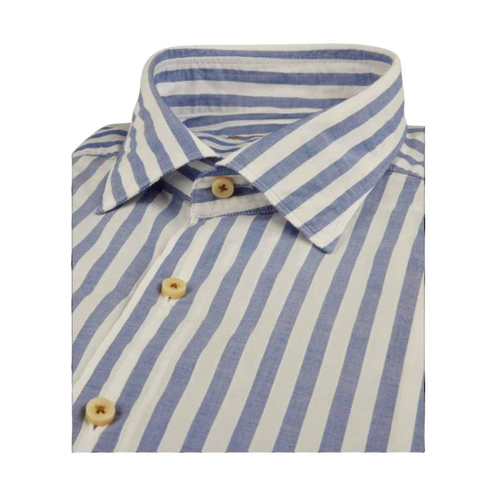 Stenströms Blauw Gestreept Poplin Overhemd Slim Fit Multicolor Heren