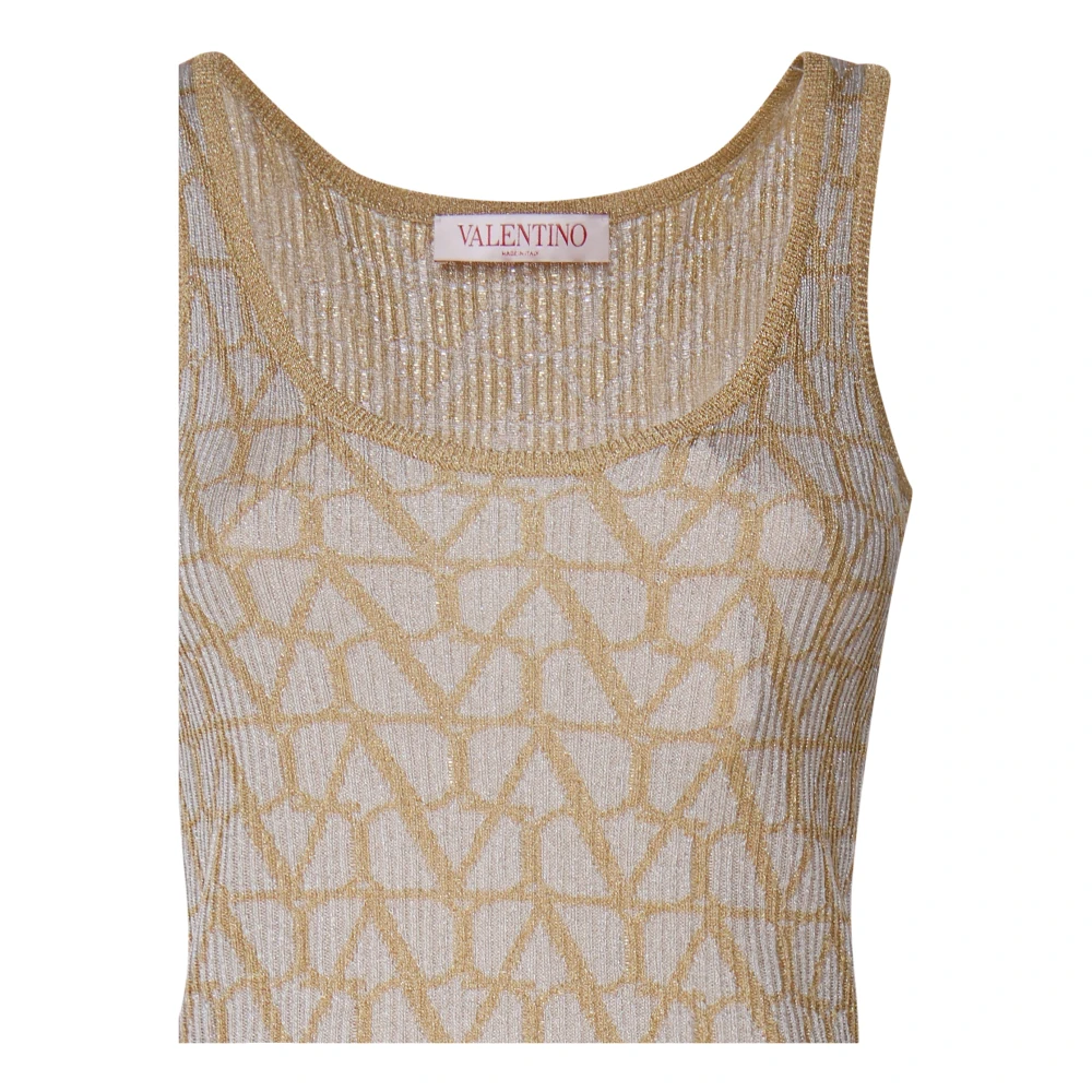 Valentino Garavani Gouden Iconograph Top Made in Italy Yellow Dames