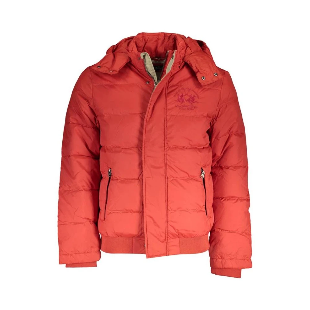 La Martina Men's Red Hooded Padded Jacket For